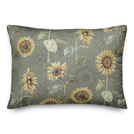 Sunflower Pattern Throw Pillow